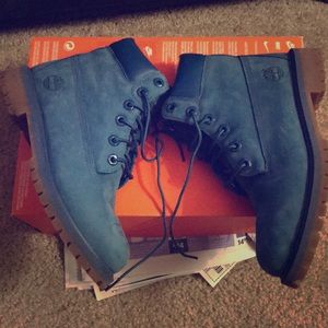Blue timberland boots